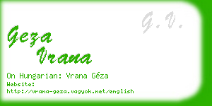 geza vrana business card