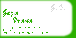 geza vrana business card